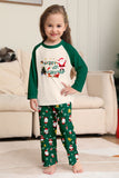 Mörkgrön Jul Tryck Jultomten Familj Matchande Pyjamas Sets