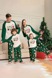 Mörkgrön Jul Tryck Jultomten Familj Matchande Pyjamas Sets