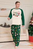 Mörkgrön Jul Tryck Jultomten Familj Matchande Pyjamas Sets