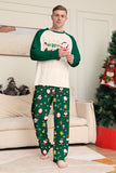 Mörkgrön Jul Tryck Jultomten Familj Matchande Pyjamas Sets