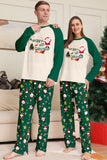 Mörkgrön Jul Tryck Jultomten Familj Matchande Pyjamas Sets