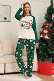 Mörkgrön Jul Tryck Jultomten Familj Matchande Pyjamas Sets