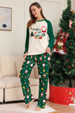 Mörkgrön Jul Tryck Jultomten Familj Matchande Pyjamas Sets