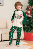 Mörkgrön Jul Tryck Jultomten Familj Matchande Pyjamas Sets