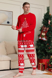 Röd Print Tree Långärmad Jul Familj Matchande Pyjamas