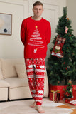 Röd Print Tree Långärmad Jul Familj Matchande Pyjamas
