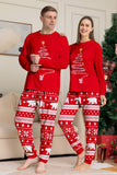 Röd Print Tree Långärmad Jul Familj Matchande Pyjamas