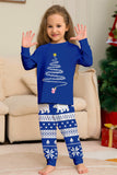 Röd Print Tree Långärmad Jul Familj Matchande Pyjamas