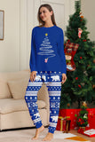 Röd Print Tree Långärmad Jul Familj Matchande Pyjamas