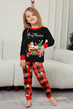 Svart Röd Tryck God Jul Pläd Familj Matchande Pyjamas Set