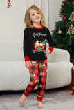 Svart Röd Tryck God Jul Pläd Familj Matchande Pyjamas Set