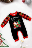 Svart Röd Tryck God Jul Pläd Familj Matchande Pyjamas Set