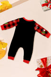 Svart Röd Tryck God Jul Pläd Familj Matchande Pyjamas Set
