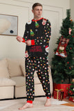 Jul Mysig Röd Tryck Familj Matchande Pyjamas Set