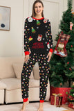 Jul Mysig Röd Tryck Familj Matchande Pyjamas Set