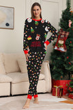 Jul Mysig Röd Tryck Familj Matchande Pyjamas Set