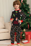Jul Mysig Röd Tryck Familj Matchande Pyjamas Set