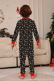 Jul Mysig Röd Tryck Familj Matchande Pyjamas Set