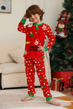 Jul Mysig Röd Tryck Familj Matchande Pyjamas Set
