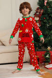 Jul Mysig Röd Tryck Familj Matchande Pyjamas Set