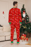 Jul Mysig Röd Tryck Familj Matchande Pyjamas Set