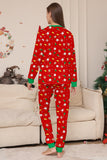Jul Mysig Röd Tryck Familj Matchande Pyjamas Set