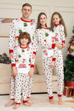 Jul Mysig Röd Tryck Familj Matchande Pyjamas Set