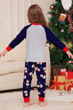 Grå, Blå, Snögubbe, Tryck, Jul, Familj, Matchande Pyjamas