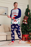 Grå, Blå, Snögubbe, Tryck, Jul, Familj, Matchande Pyjamas