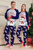Grå, Blå, Snögubbe, Tryck, Jul, Familj, Matchande Pyjamas