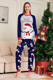 Grå, Blå, Snögubbe, Tryck, Jul, Familj, Matchande Pyjamas