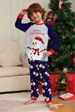 Grå, Blå, Snögubbe, Tryck, Jul, Familj, Matchande Pyjamas