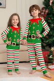 Grön Horisontell Stripe Tryck Jul Familj Matchande Pyjamas Set