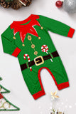 Grön Horisontell Stripe Tryck Jul Familj Matchande Pyjamas Set