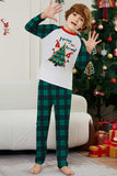 Grön Merry Christmas Plaid Print Familj Matchande Pyjamas Set
