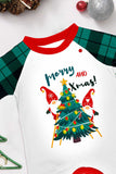 Grön Merry Christmas Plaid Print Familj Matchande Pyjamas Set