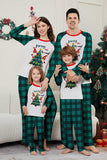 Grön Merry Christmas Plaid Print Familj Matchande Pyjamas Set