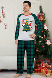 Grön Merry Christmas Plaid Print Familj Matchande Pyjamas Set