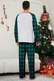Grön Merry Christmas Plaid Print Familj Matchande Pyjamas Set