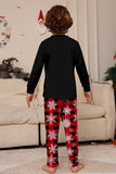 Svart Röd Ren, Snöflinga, Tryck, Jul, Familj, Matchande Pyjamas Set