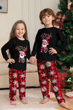 Svart Röd Ren, Snöflinga, Tryck, Jul, Familj, Matchande Pyjamas Set