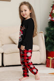 Svart Röd Ren, Snöflinga, Tryck, Jul, Familj, Matchande Pyjamas Set