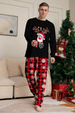Svart Röd Ren, Snöflinga, Tryck, Jul, Familj, Matchande Pyjamas Set