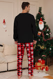 Svart Röd Ren, Snöflinga, Tryck, Jul, Familj, Matchande Pyjamas Set