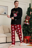 Svart Röd Ren, Snöflinga, Tryck, Jul, Familj, Matchande Pyjamas Set
