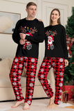 Svart Röd Ren, Snöflinga, Tryck, Jul, Familj, Matchande Pyjamas Set