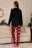 Svart Röd Ren, Snöflinga, Tryck, Jul, Familj, Matchande Pyjamas Set
