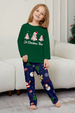 Grön Blå Träd Tryck Långärmad Jul Familj Matchande Pyjamas