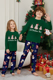 Grön Blå Träd Tryck Långärmad Jul Familj Matchande Pyjamas