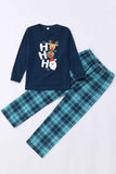 Mörkblå Jul Tryckt Jul Familj Matchande Pyjamas